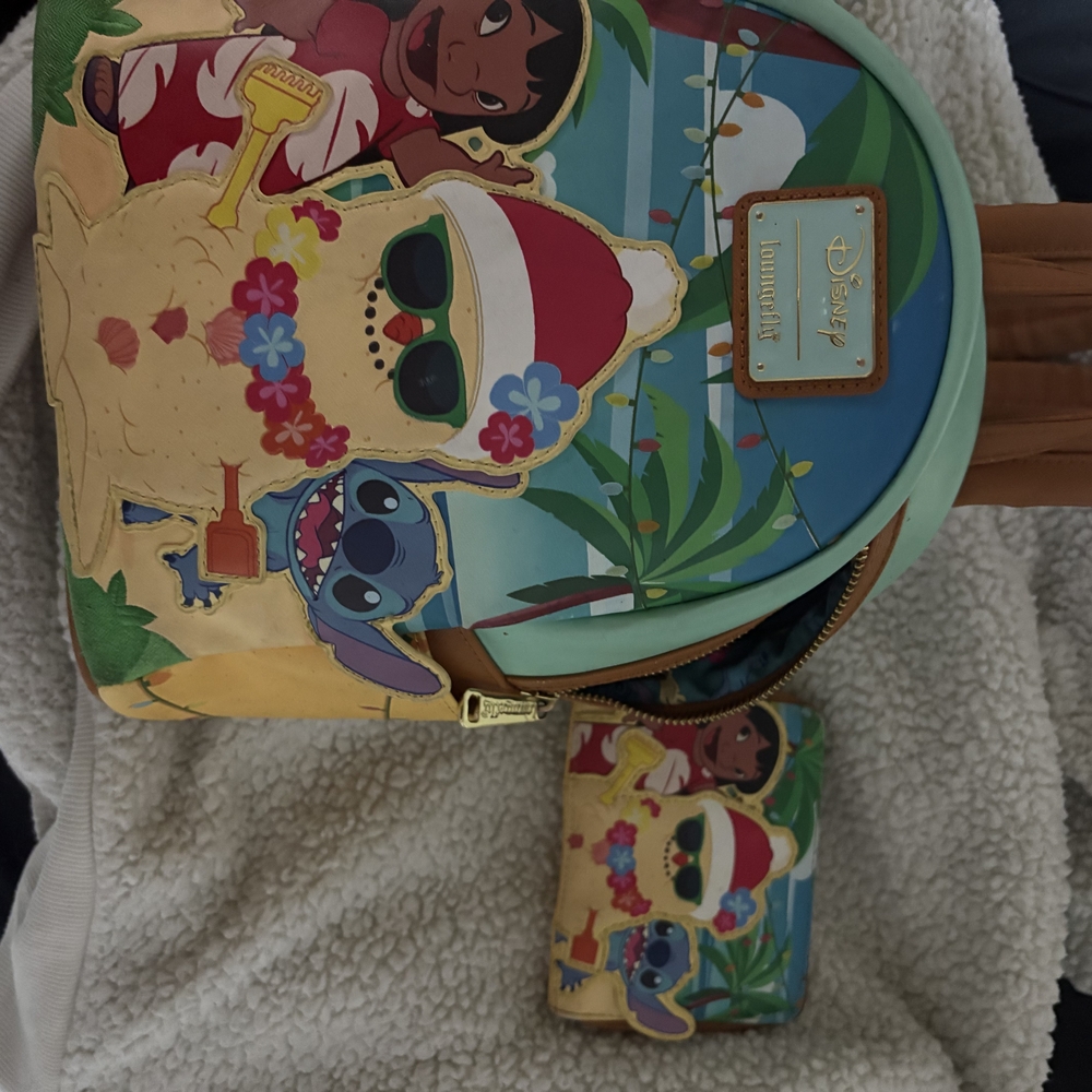 Disney Lilo & Stitch Tropical Backpack and Wallet Set